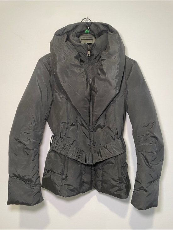 Danier Jackets & Blazers - DANIER - Jacket Women's Grey Belted Puffer Jacket with Sculpted Collar - Winter